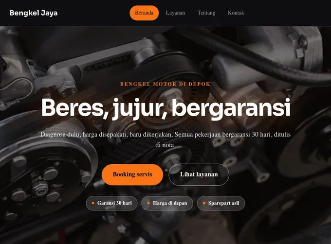 Pratinjau template Bengkel Jaya