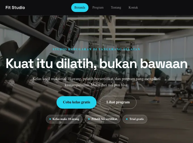 Pratinjau template Fit Studio