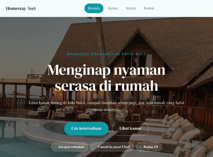 Pratinjau template Homestay Asri