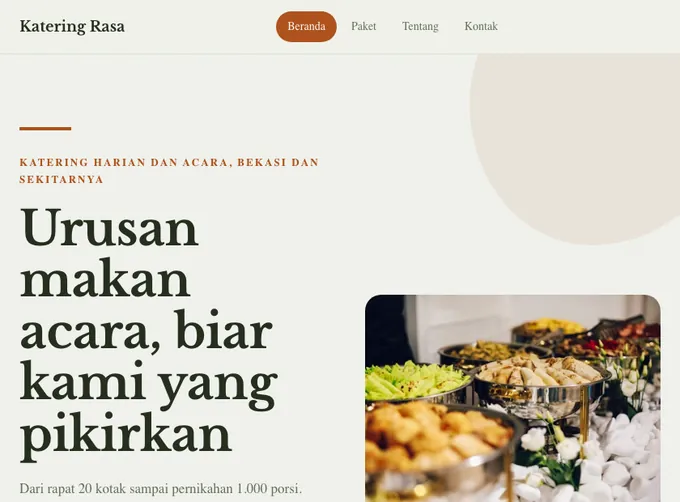 Pratinjau template Katering Rasa