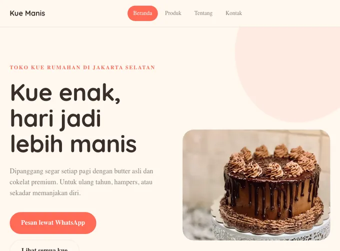 Pratinjau template Kue Manis