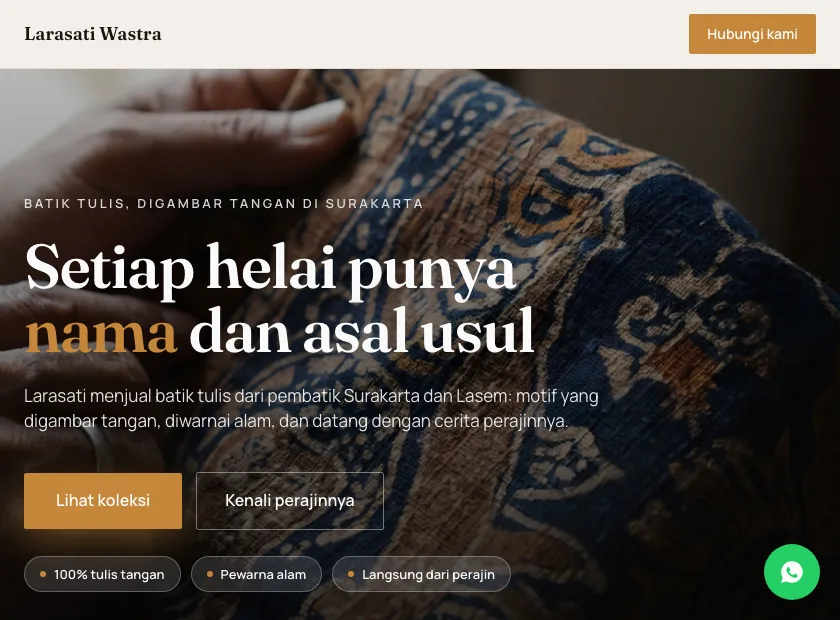 Pratinjau template Larasati Wastra
