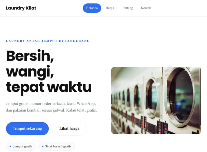 Pratinjau template Laundry Kilat