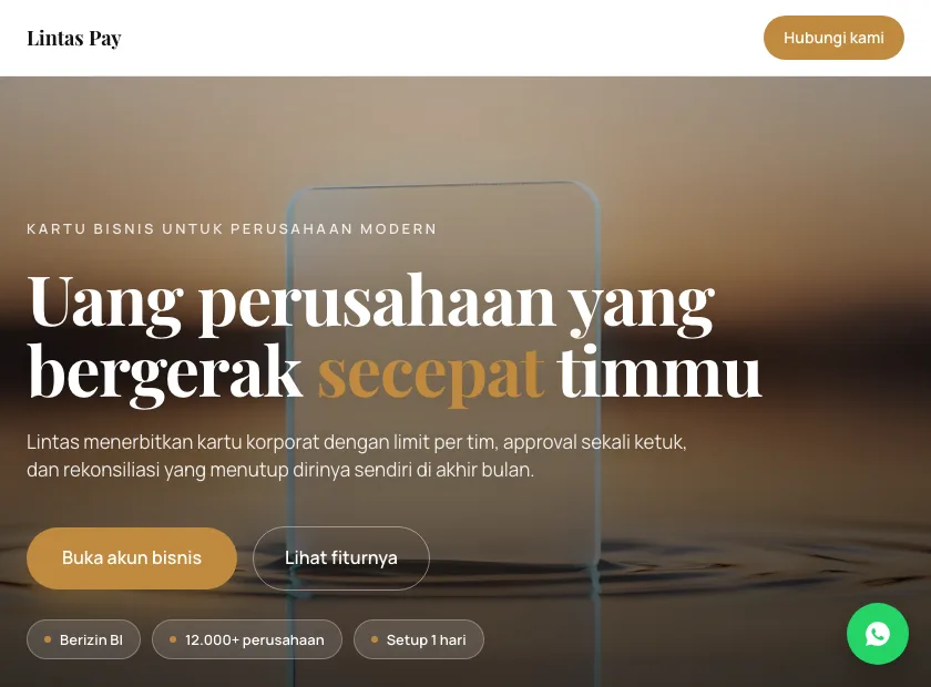 Pratinjau template Lintas Pay