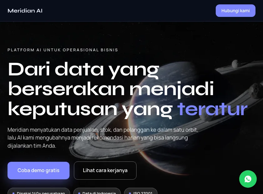 Pratinjau template Meridian AI