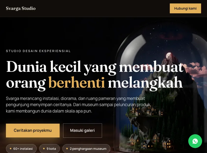 Pratinjau template Svarga Studio